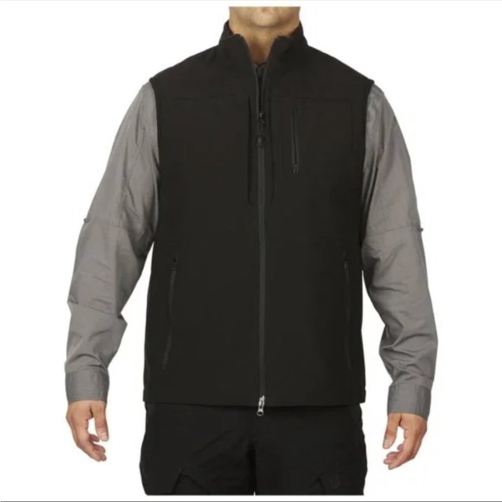 5.11 Tactical Covert Zip Vest Soft Shell Wind Water Resistant Small Black